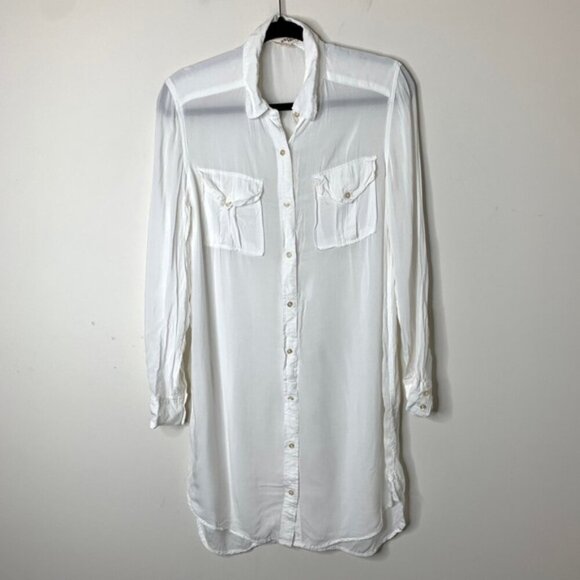 Aritzia  Wilfred Free Veronika Shirt Dress Off White Tunic long sleeve Size XXS - Picture 4 of 14